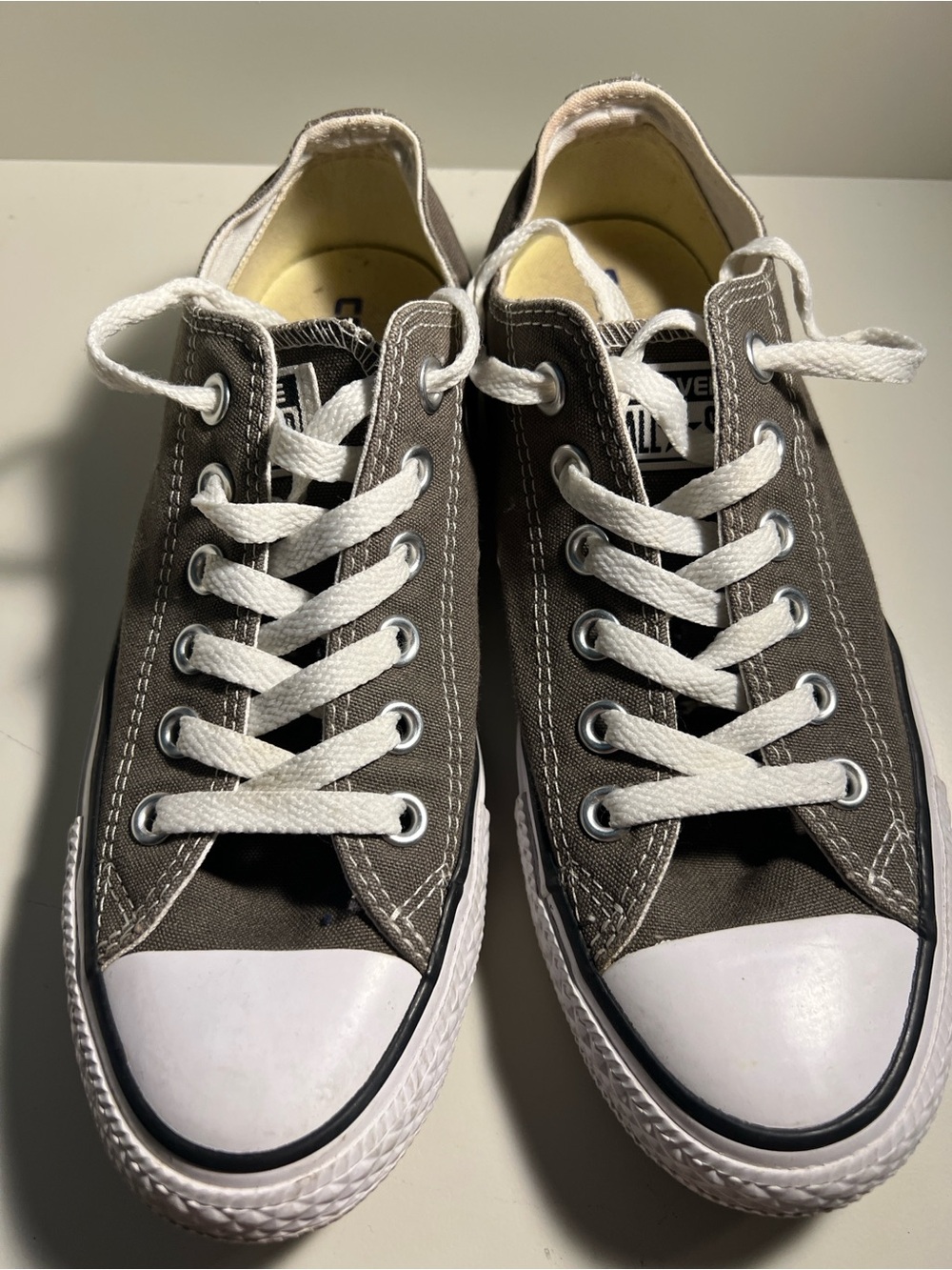 Converse Women’s Low Top Sneakers - Charcoal Gray with White